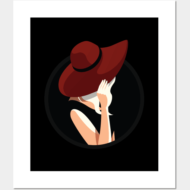 Lady in Red Hat Wall Art by lanaxxart